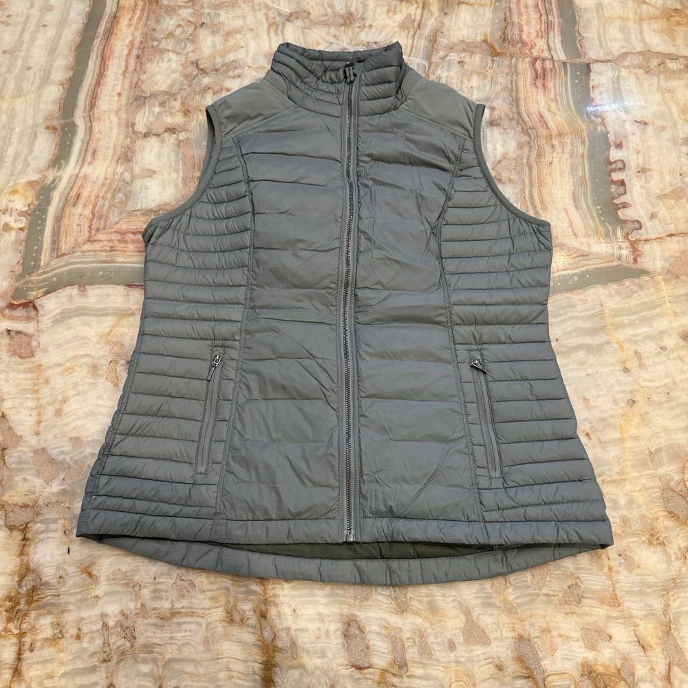 Kuhl Projekt Womens Quilted Puffer Vest Gray Full Zip Outdoor Jacket‎ L